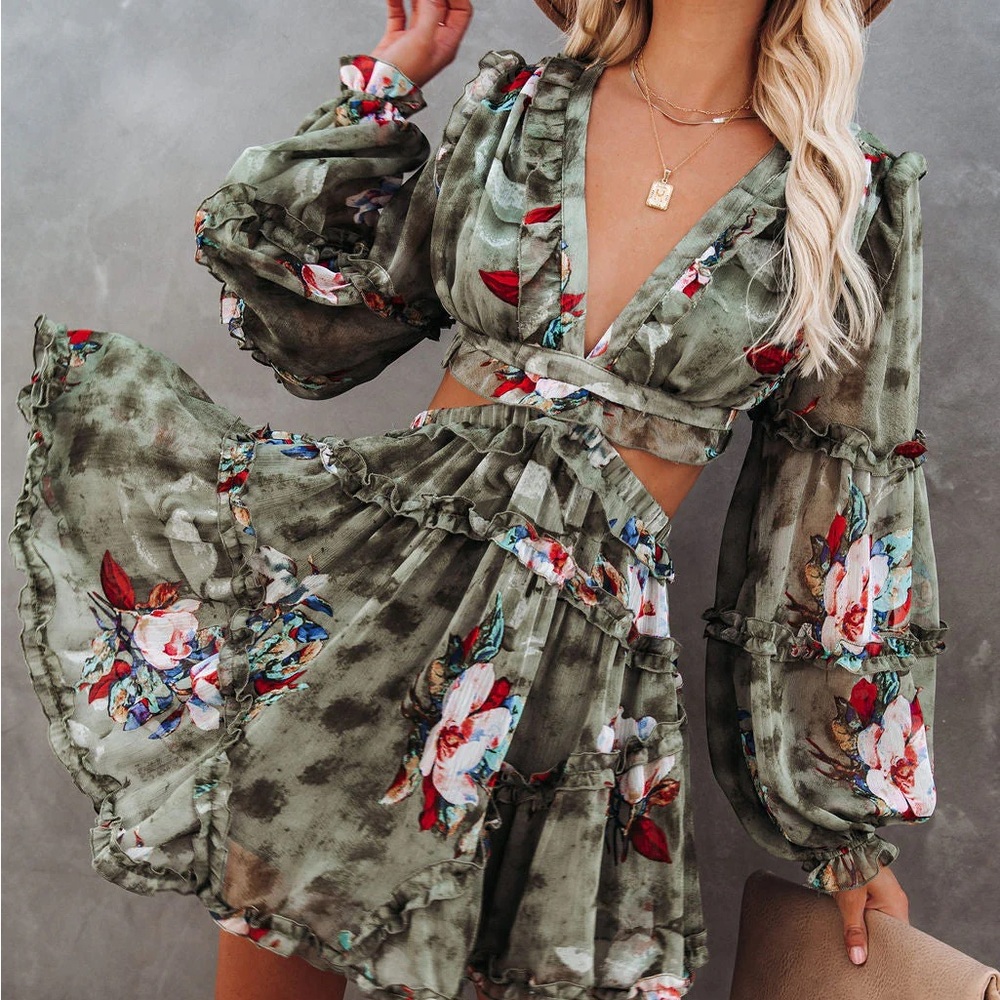 Floral Ruffle Dress - Picture 5 of 5